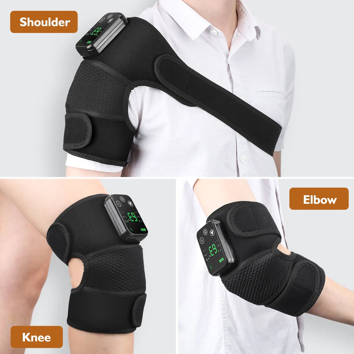 Rechargeable Knee Massager 3 Gear Vibration Massage Adjustable Shoulder Brace Electric Heating Pads Leg Knee Warmer