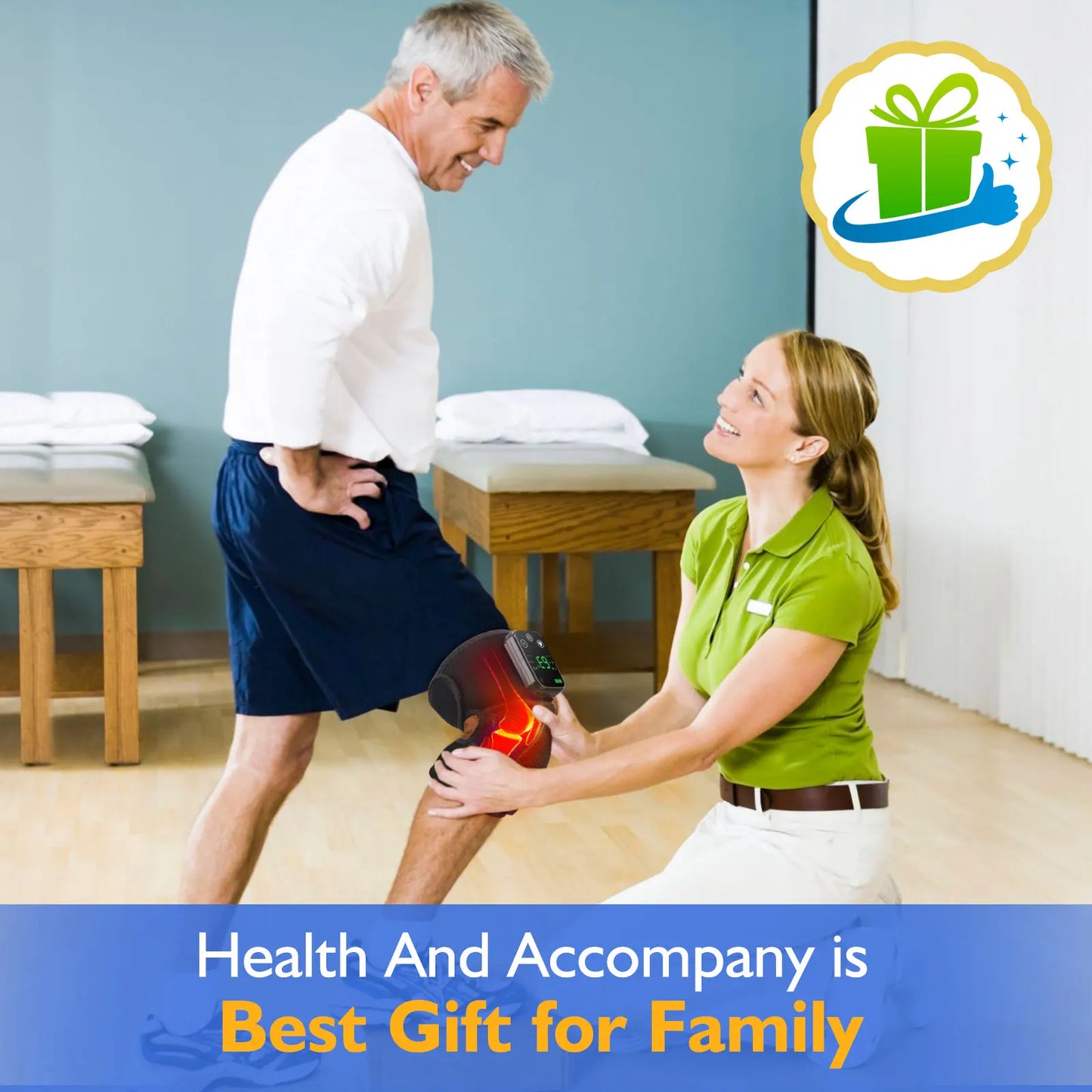 Rechargeable Knee Massager 3 Gear Vibration Massage Adjustable Shoulder Brace Electric Heating Pads Leg Knee Warmer